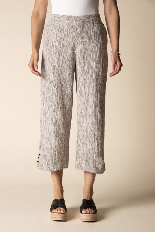 Habitat Crinkle Crepe Stripe Pleat Buton Capri - 22776 - WILLOW