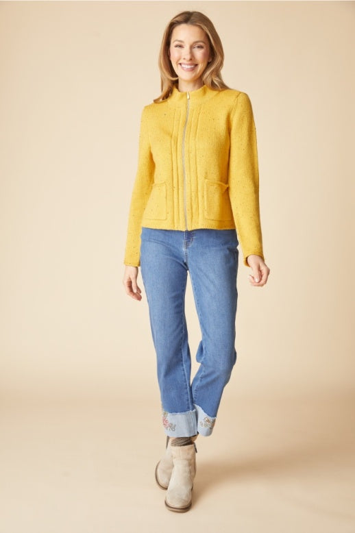 Habitat Harvest Tweed Birchwood Cardigan - 89109 - HONEY