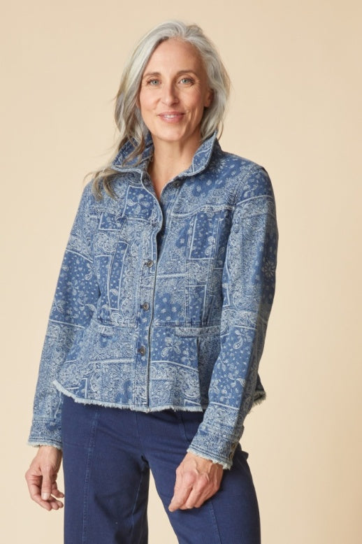 Habitat Paisley Jacquard Peplim Jacket - 51515 - INDIGO