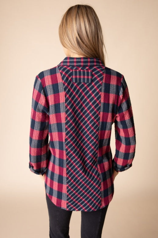 Habitat Plaidemonium Boyfriend Tunic - 40344 - ROUGE