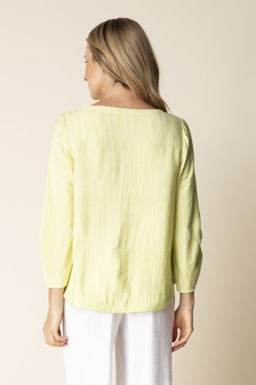 Habitat Soft Rayon Jacquard Pleat Pullover - 30712 - ALOE