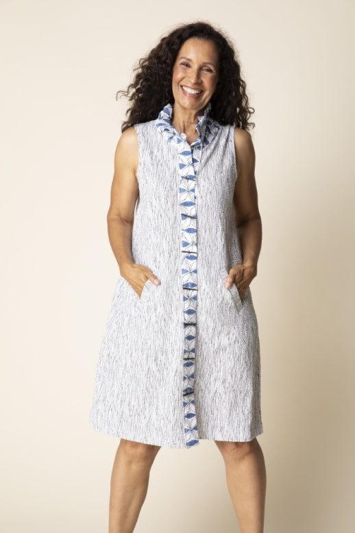 Habitat Crinkle Crepe Floral Mix Maia Dress - 21686 - MARINE