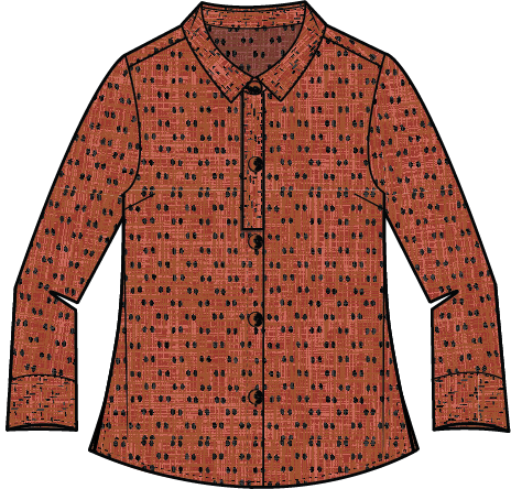 Habitat Mix & Match Geo Jill Shirt - 48190 - SIENNA (NOT LENTIL)