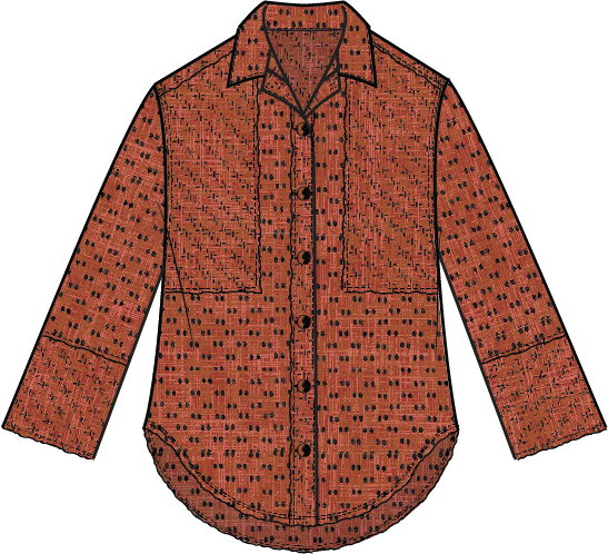 Habitat Mix & Match Geo Seamed Tunic - 48134 - SIENNA (NOT MUSHROOM)