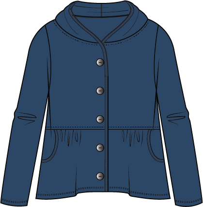 Habitat Stonewash Cotton Spandex Shirred Hoodie - 31525 - DENIM (NOT PAPRIKA)