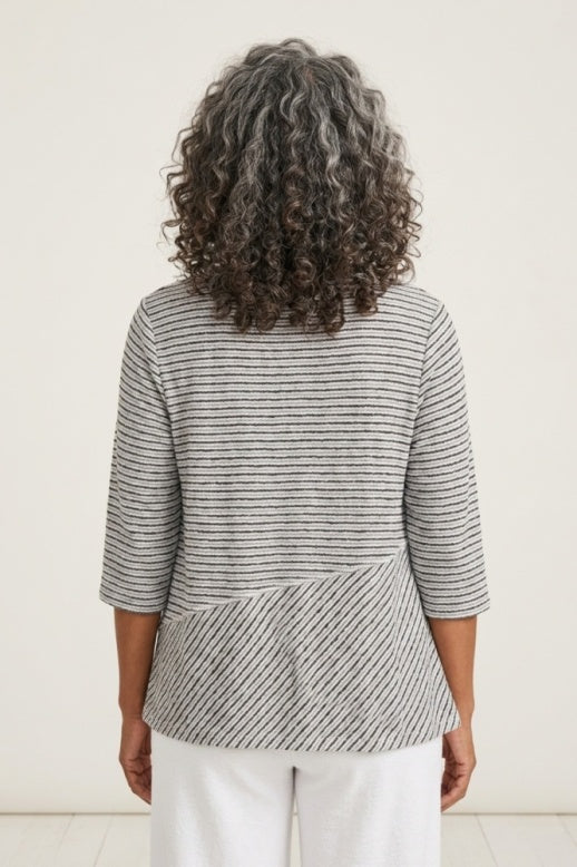 Habitat Catalina Knit Stripe Seamed Top - 21937 - SLATE