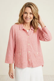 Habitat Catalina Knit Stripe Button Front Shirt - 21936 - POPSICLE