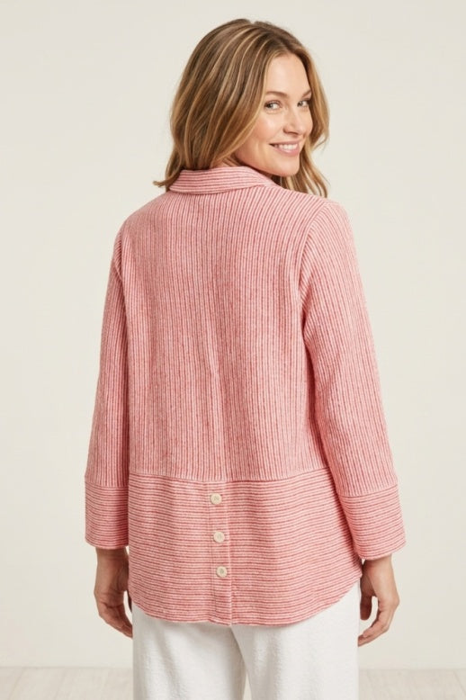 Habitat Catalina Knit Stripe Button Front Shirt - 21936 - POPSICLE