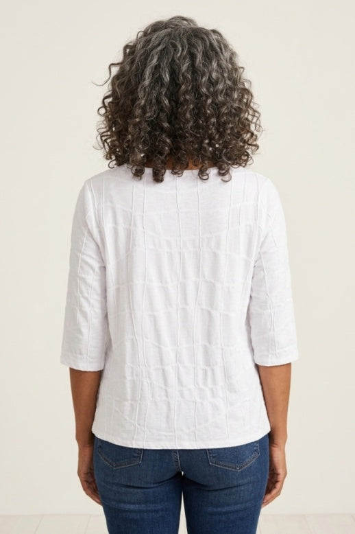 Habitat Wavy Knit Crewneck Tee - 13015 - WHITE