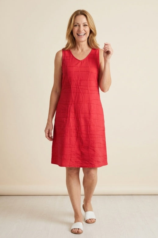 Habitat Wavy Knit V-Neck Dress - 13003 - POPSICLE