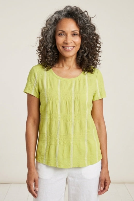 Habitat Stripe-Tacular Knit Short Sleeve Tee - 10413 - AGAVE