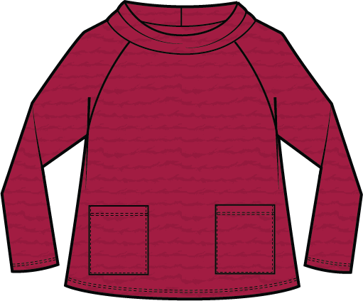 Habitat Texture Tides Raglan Rocket Top - 19105 - WINEBERRY (NOT UMBER)