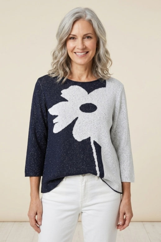Habitat Petal Perfect Poppy Poise Pullover - 87101 - NAVY