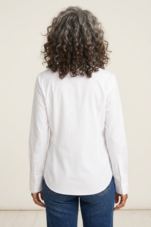 Habitat Knit Mix Hidden Placket Shirt - 15601 - WHITE