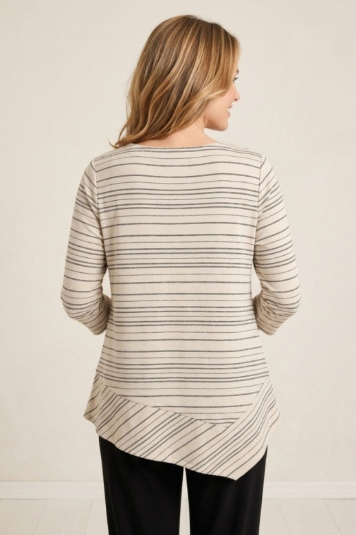 Habitat Core Travel Stripe Mix Angled Tee - 56653 - ECRU