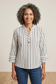 Habitat The Hamptons Stripe Pullover - 11744 - BLACK