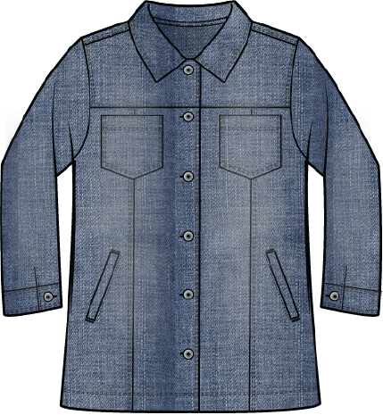 Habitat Stretch Denim Boyfriend Jacket - 11410 - MEDIUM DENIM (NOT DARK DENIM)