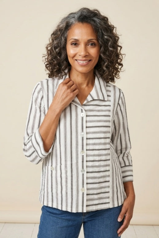 Habitat The Hamptons Stripe Mixed Directions - 11745 - BLACK