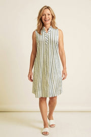 Habitat The Hamptons Stripe Placket Dress - 11780 - KIWI