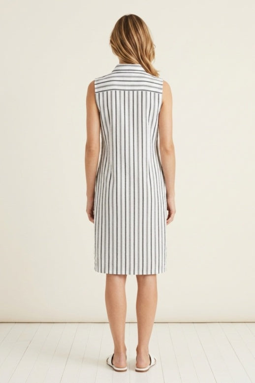 Habitat The Hamptons Stripe Placket Dress - 11780 - BLACK