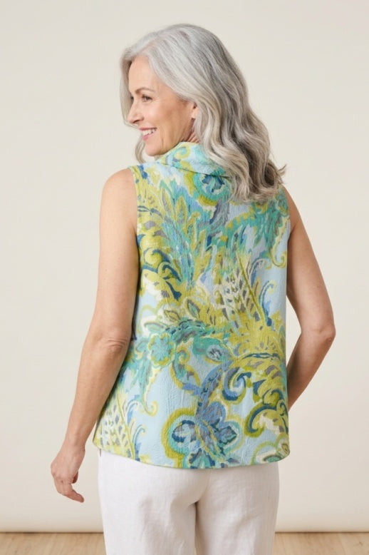 Habitat Destination Unknown Crape Collar Top - 34752 - CASCADE