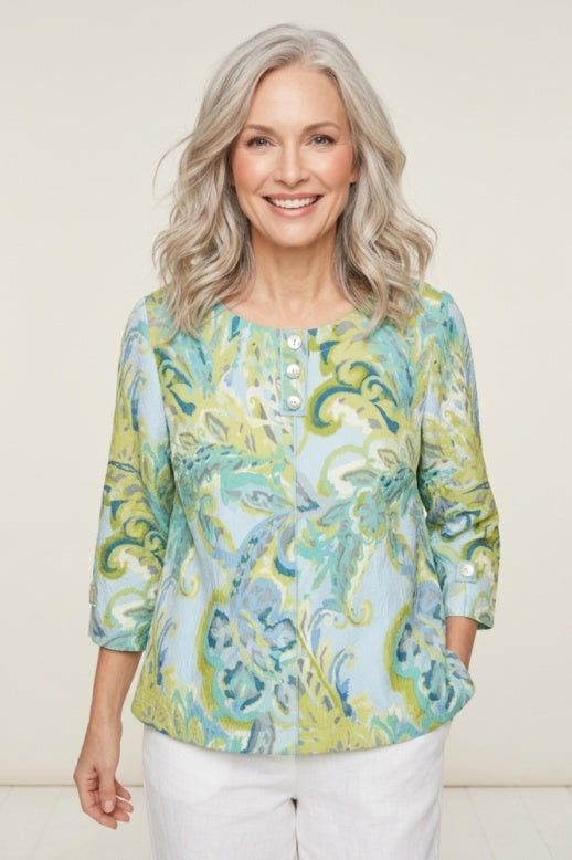 Habitat Destination Unknown Pleat Back Pullover Top - 34732 - CASCADE