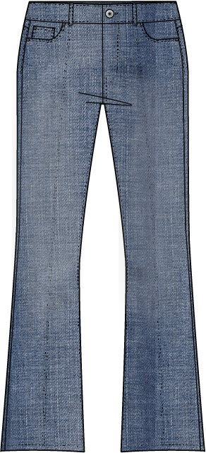 Habitat Stretch Denim Seamed Flare - 11466 - MEDIUM DENIM (NOT WINTER WHITE)