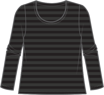 Habitat Shadow Stripe Long Sleeve - 30016 - BLACK (NOT NAVY)