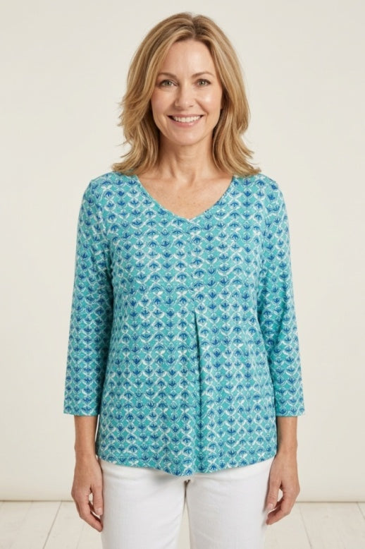 Habitat Pattern Pending Pleats Top - 57602 - GROTTO