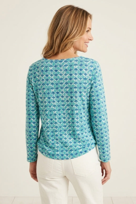 Habitat Pattern Pending Pleats Top - 57602 - GROTTO