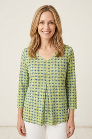 Habitat Pattern Pending Pleats Top - 57602 - KIWI