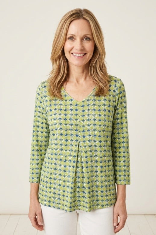 Habitat Pattern Pending Pleats Top - 57602 - KIWI
