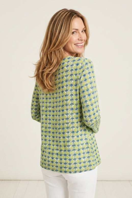 Habitat Pattern Pending Pleats Top - 57602 - KIWI
