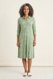 Habitat Pattern Pending Button It Up Dress - 57685 - KIWI