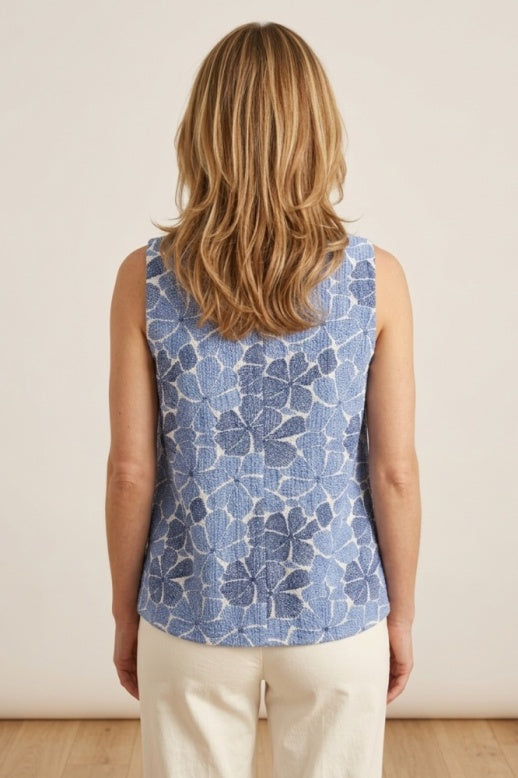 Habitat Crinkle Crepe Dream Team Pleat Tank - 21702 - CASCADE