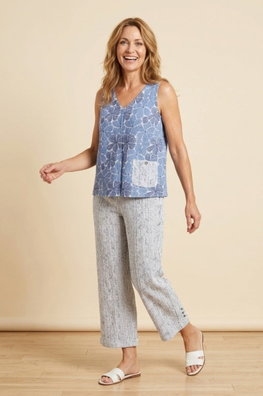 Habitat Crinkle Crepe Dream Team Pleat Tank - 21702 - CASCADE
