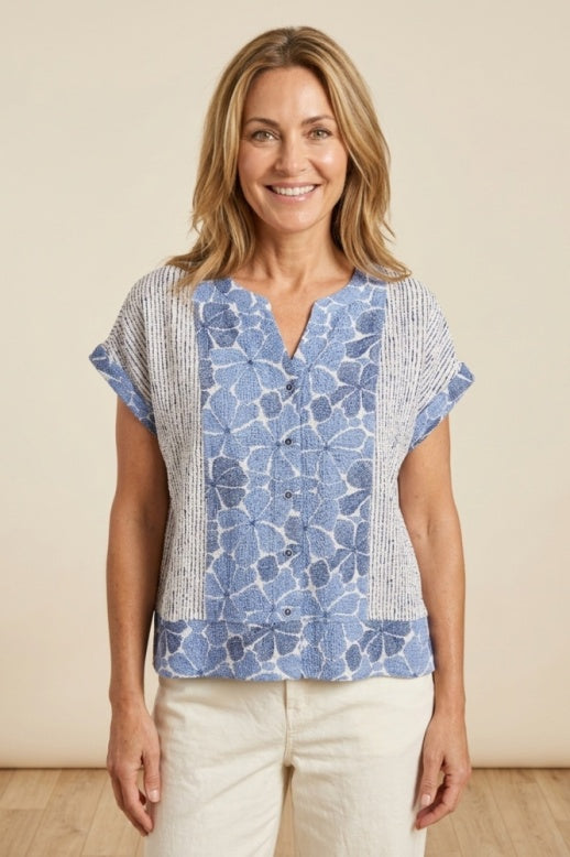 Habitat Crinkle Crepe Dream Team Avery Shirt - 21724 - CASCADE