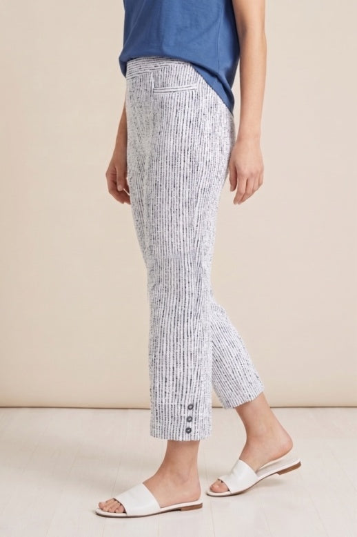 Habitat Crinkle Crepe Dream Team Pleat Button Capri Pant - 21576 - CASCADE