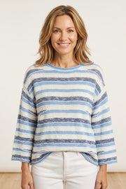 Habitat Knitscape Striped Boatneck Pullover - 78002 - CASCADE