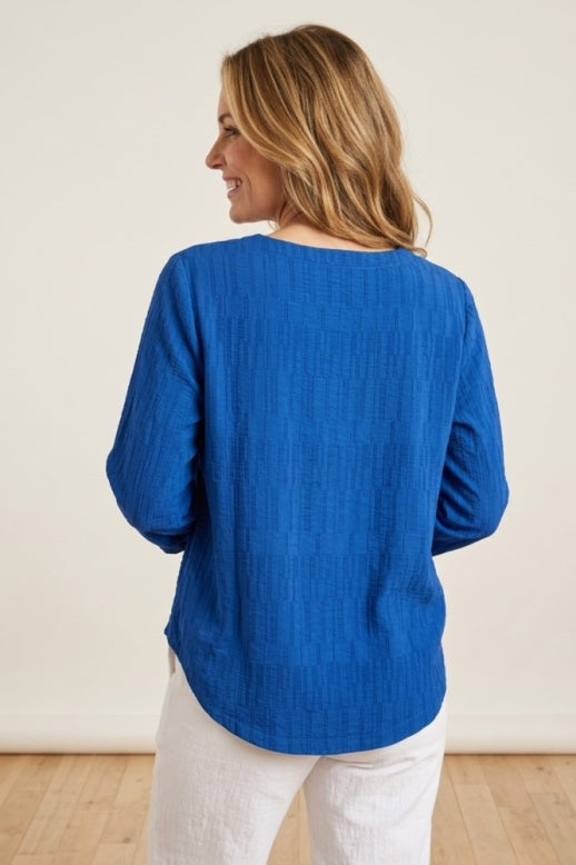 Habitat Rayon Jacquard Pleat Pullover - 30712 - ECRU (NOT FLIGHTFALL)