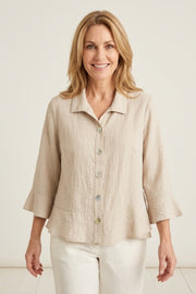Habitat Rayon Jacquard Flounce Shirt - 30713 - ECRU