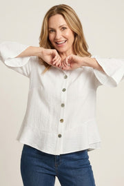 Habitat Rayon Jacquard Flounce Shirt - 30713 - GROTTO (NOT WHITE)
