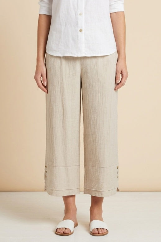 Habitat Rayon Jacquard Wide Leg Crop - 30767 - ECRU