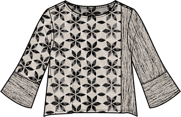 Habitat Crinkle Crepe Floral Mix Print Pullover - 21603 - WILLOW