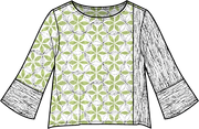 Habitat Crinkle Crepe Floral Mix Print Pullover - 21603 - LEAF