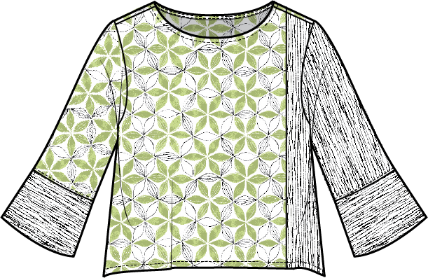 Habitat Crinkle Crepe Floral Mix Print Pullover - 21603 - LEAF