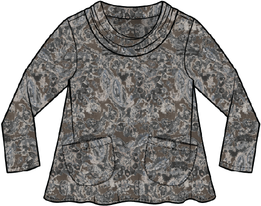 Habitat Destination Unknown Floral Drape Collar Top - 34852 - JAVA (NOT BURNT SIENNA)