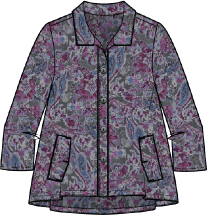 Habitat Destination Unknown Floral Pleat Back Jacket - 34849 - GRAPE (NOT JAVA)