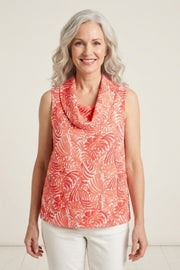 Habitat Destination Unknown Botanica Drape Collar Top - 34052 - PAPAYA