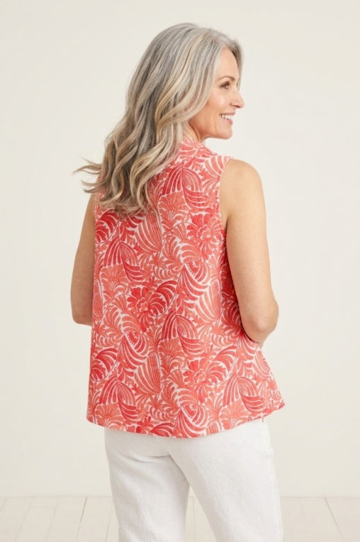 Habitat Destination Unknown Botanica Drape Collar Top - 34052 - PAPAYA